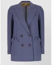Blazé Milano - Linen Double Breasted Jacket Notch Lapels - Lyst