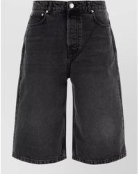 Ami Paris - Denim Bermuda Shorts Featuring Belt Loops - Lyst