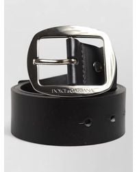 Dolce & Gabbana - Leather Belt Adjustable Metal Buckle Smooth Finish - Lyst