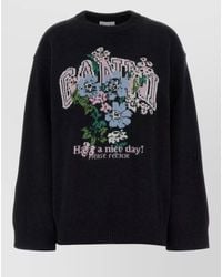 Ganni - Oversized Wool-Blend Sweater - Lyst