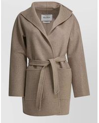 Max Mara - Jacket Belted Waist Long Sleeves Shawl Collar - Lyst