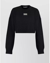 Dolce & Gabbana - Wool-Cashmere Cropped Sweater - Lyst