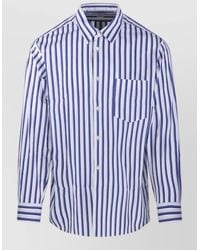 Comme des Garçons - Long Sleeve Striped Shirt Button Down Collar - Lyst