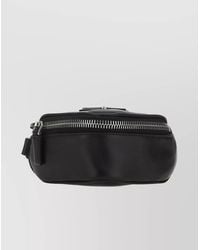 Prada - Leather Pouch With Detachable Strap And-Tone Hardware - Lyst