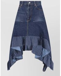 Sacai - Cotton Asymmetric Midi Skirt - Lyst