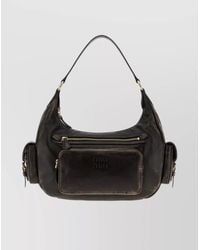 Miu Miu - Nappa Leather Shoulder Bag With Front Pocket - Lyst