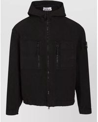 Stone Island - Hooded Jacket Elasticated Cuffs Hem Pockets - Lyst