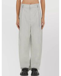 Bottega Veneta - Silk And Cotton Loose Trousers - Lyst