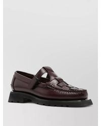 Hereu - Soller Leather Loafers Closed Toe Chunky Heel - Lyst