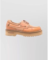 Woolrich - Round Toe Leather Lace-Up Boat Loafers - Lyst