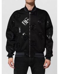 Dolce & Gabbana - Cashmere Wool Logo-Print Bomber Jacket - Lyst