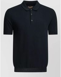 Baracuta - Polo Collar Short Sleeve Ribbed Cuff Top - Lyst