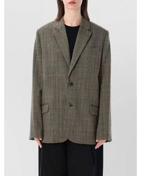 Soeur - Checked Wool Blend Oversized Tailoring Blazer - Lyst