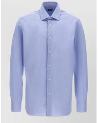 Barba Napoli - Poplin Shirt Button Down Collar Long Sleeves - Lyst