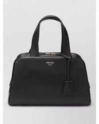 Prada - Shoulder Bag Textured Finish Top Handles - Lyst