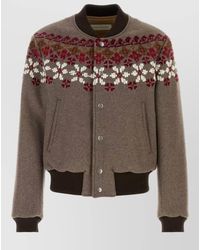 Dries Van Noten - Wool Blend Valtor Bomber Jacket Embroidery - Lyst