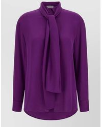 Balenciaga - Long Sleeve Shirt Tie Neck Detail - Lyst