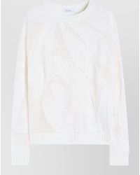 Max Mara - Knit Crew Neck Sleeved Top Silk Nylon - Lyst