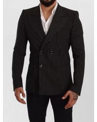 Dolce & Gabbana - Wool Striped Slim-Fit Double-Breasted Blazer - Lyst
