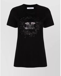 Max Mara - Floral Short Sleeve Round Neck Top - Lyst