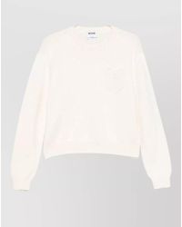 Moschino - Ribbed-Knit Heart-Motif Sweatshirt - Lyst