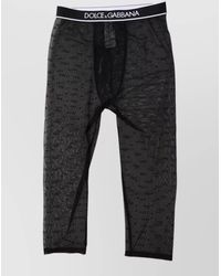Dolce & Gabbana - Logo Waistband Cropped Tights - Lyst