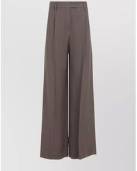 Brunello Cucinelli - High-Waist Wide Leg Trousers With Front Pleats - Lyst