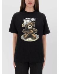Moschino - T-Shirt Featuring Whimsical Teddy Bear Print - Lyst