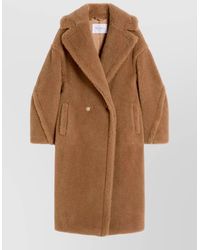Max Mara - Long Double Breasted Jacket Notched Lapels Pockets - Lyst