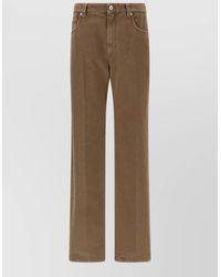 Brunello Cucinelli - Denim Pleated Straight-Leg Trousers - Lyst