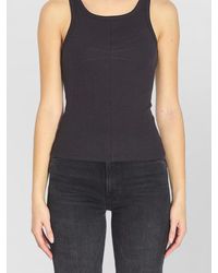 Alaïa - Ribbed Cotton Tank Top - Lyst
