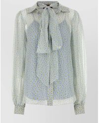 Gucci - Floral Print Chiffon Silk Shirt - Lyst