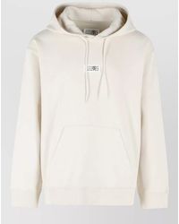 MM6 by Maison Margiela - Cotton Hooded Sweatshirt Front Pocket Ribbed Cuffs - Lyst