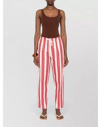 forte_forte - Drawstring Trousers Striped Pattern Back Pocket - Lyst