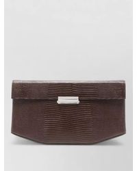 TOTEME - Leather Shoulder Clutch Bag Lizard Effect - Lyst