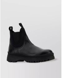 Prada - Chunky Sole Leather Ankle Boots - Lyst