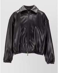 LA ROSE - Nappa Jacket Collared Neck Elasticated Cuffs Hem - Lyst