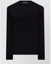 Dolce & Gabbana - Wool Logo-Patch Jumper - Lyst