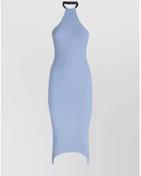 Courreges - Ribbed American-Neckline Midi Dress - Lyst