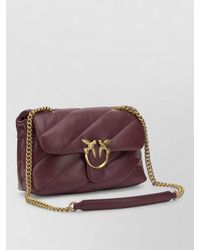 Pinko - Quilted Chain Shoulder Bag Adjustable Strap Handle - Lyst
