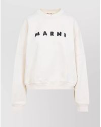 Marni - Cotton Logo Print Oversized Sweatshirt - Lyst