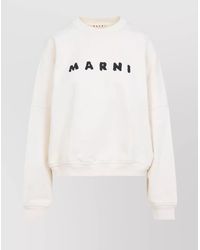 Marni - Cotton Logo Print Oversized Sweatshirt - Lyst