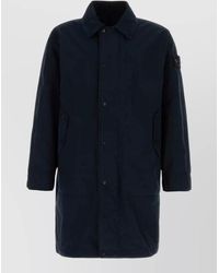 Stone Island - Long Trench Coat Polyester Blend Design - Lyst