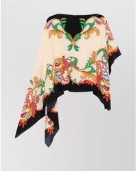 Etro - Draped Border Cape Asymmetrical Hem - Lyst