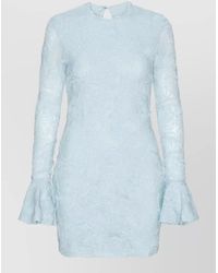 ROTATE BIRGER CHRISTENSEN - Mini Dress Mesh Ruffles Floral Texture - Lyst