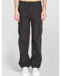 Burberry - Cotton Mid-Rise Wide-Leg Cargo Trousers - Lyst