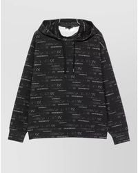 Emporio Armani - Cotton Hoodie Logo Print Long Sleeves - Lyst