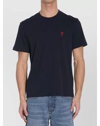 Ami Paris - Cotton Ribbed Crewneck Short-Sleeve T-Shirt - Lyst