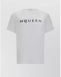 McQueen - Cotton Oversized Logo-Print T-Shirt - Lyst