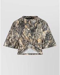 Just Cavalli - Cotton Printed Wide Sleeve T-Shirt - Lyst